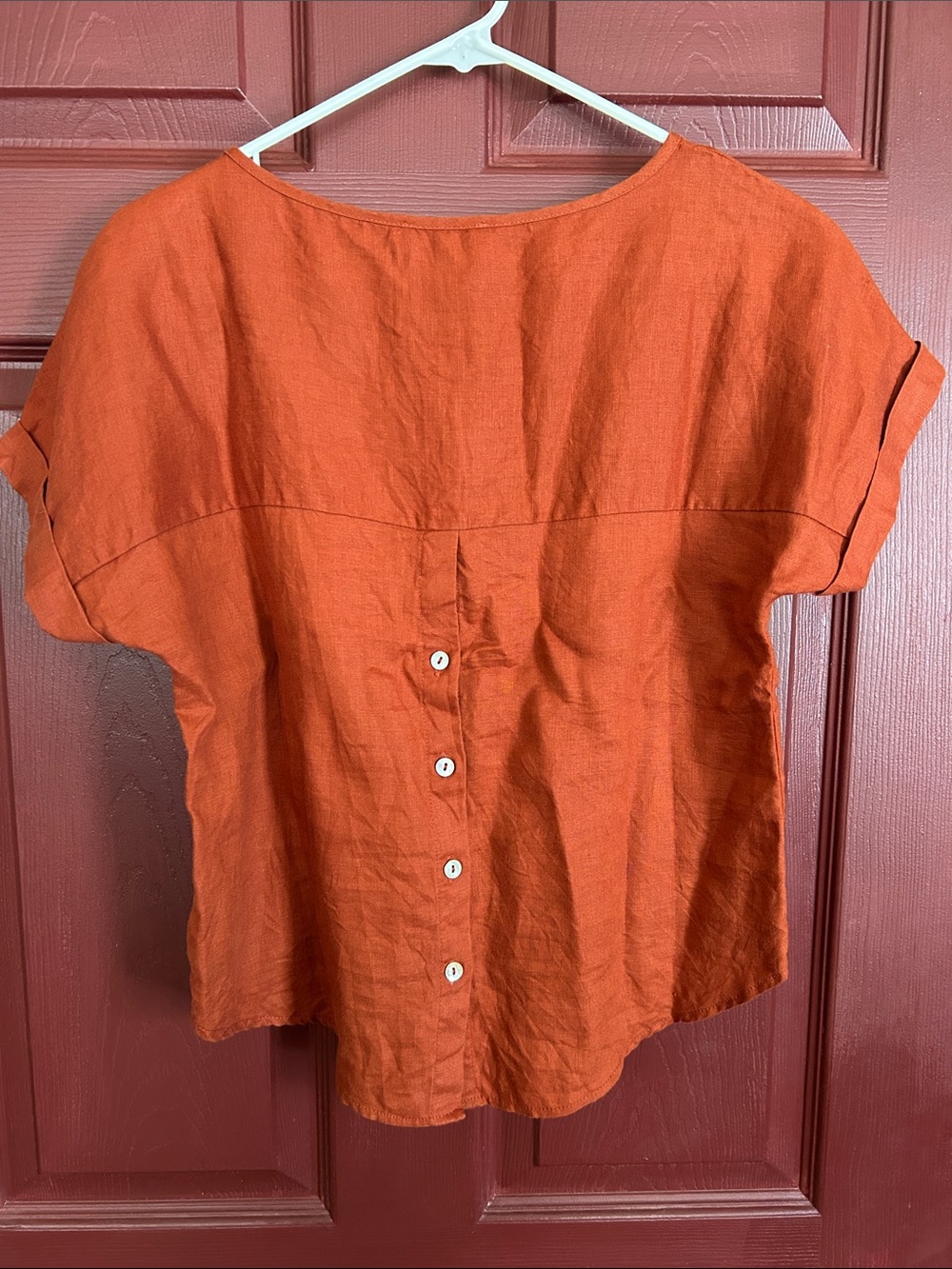 Rachel Zoe Rust Orange Linen Crop Top - Picture 3 of 3